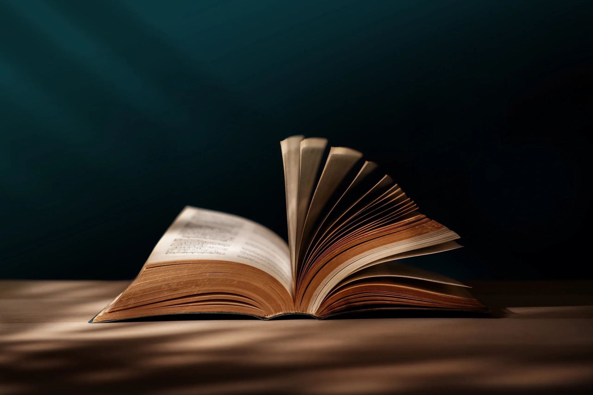 Open book, pages fanned